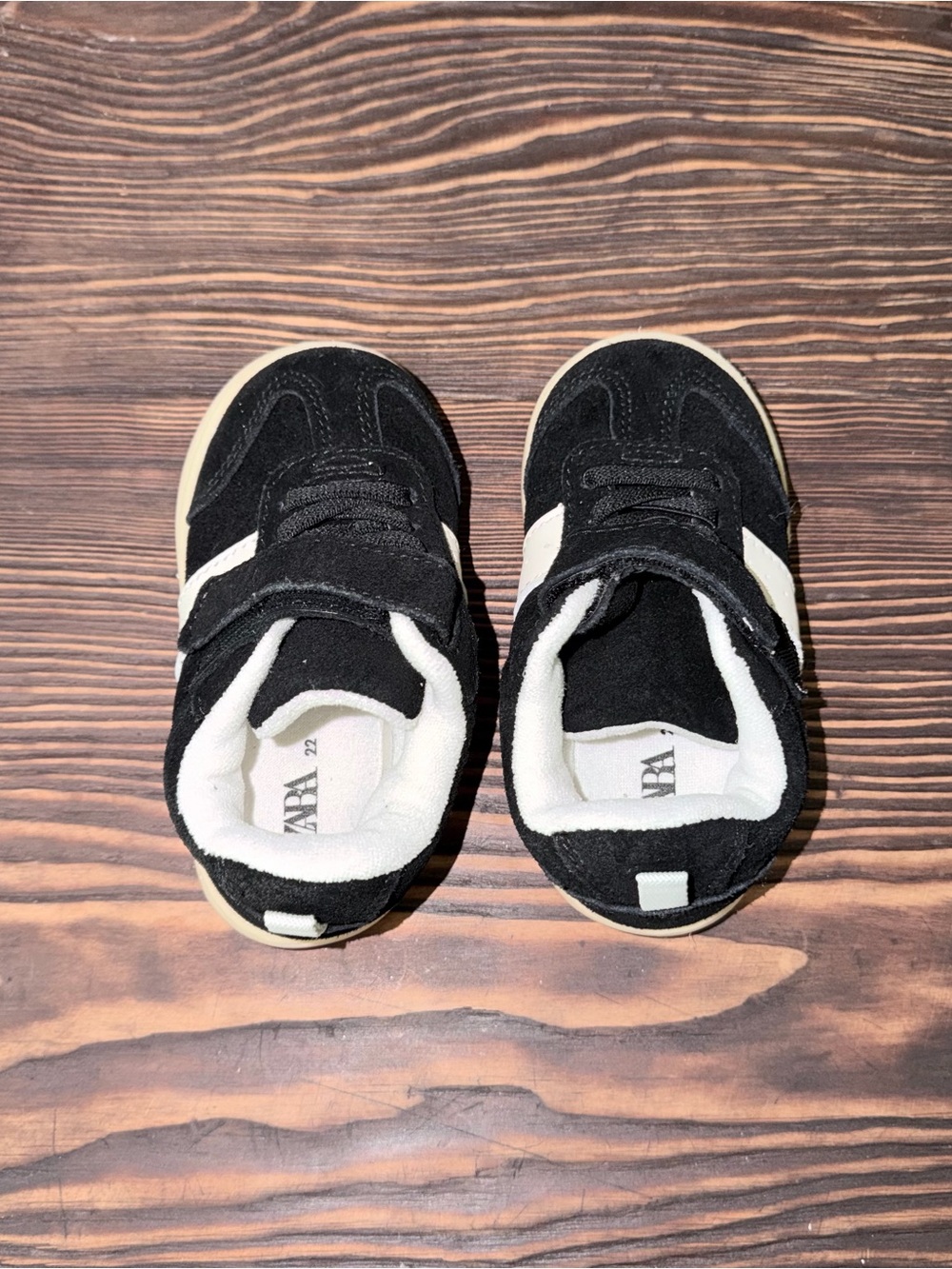 Zara Kids Black and White Velcro Sneakers